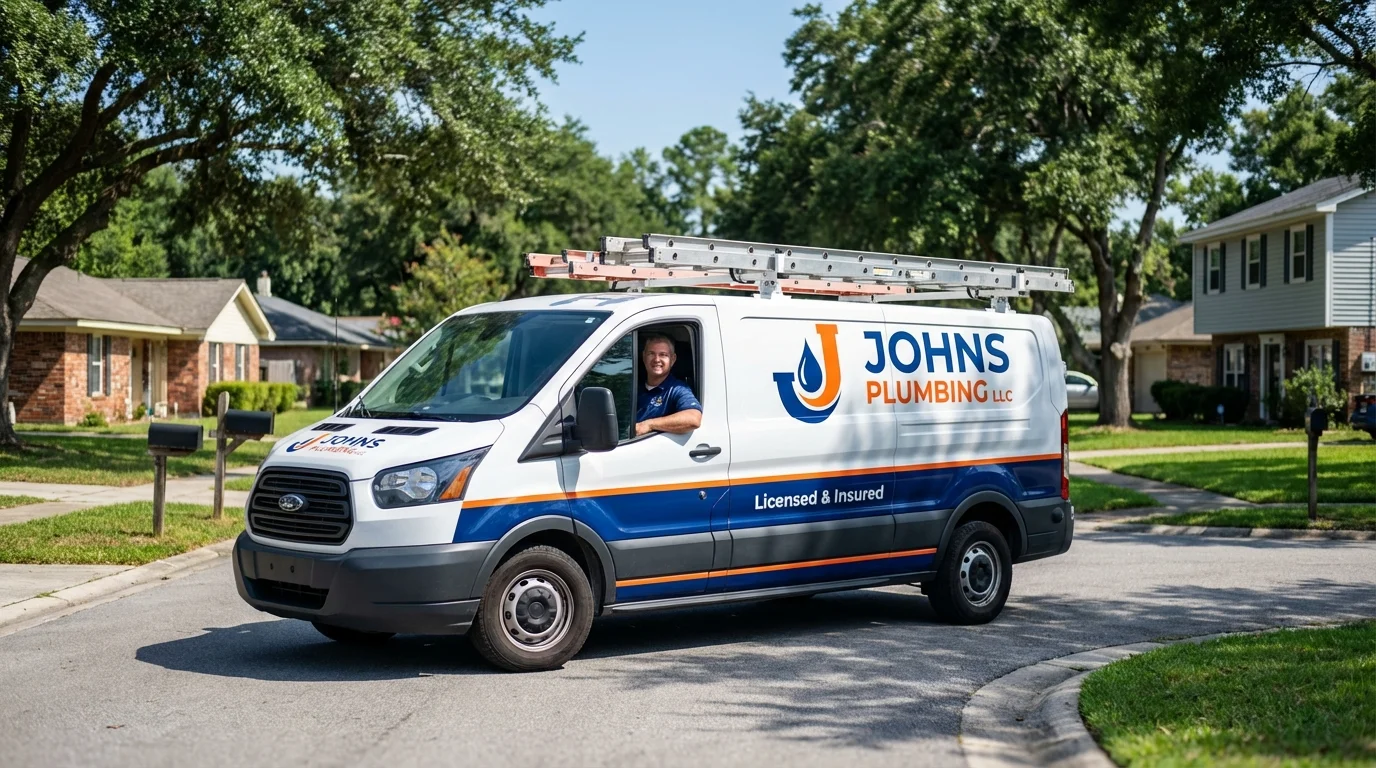 Johns Plumbing LLC service van in Herald, CA