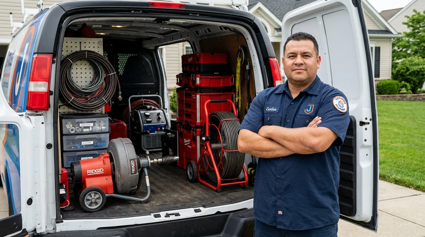 Professional drain cleaning equipment and Johns Plumbing LLC plumber in Herald
